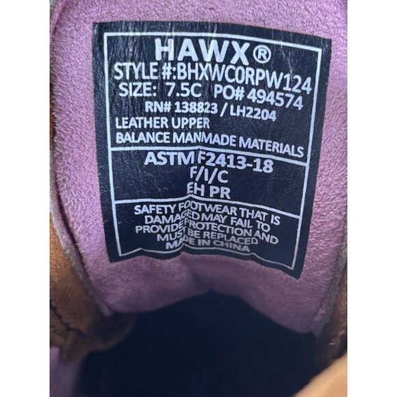 Hawx Trooper Comp Toe Brown Leather Work Boots Womens Size 7.5 - Picture 6 of 8